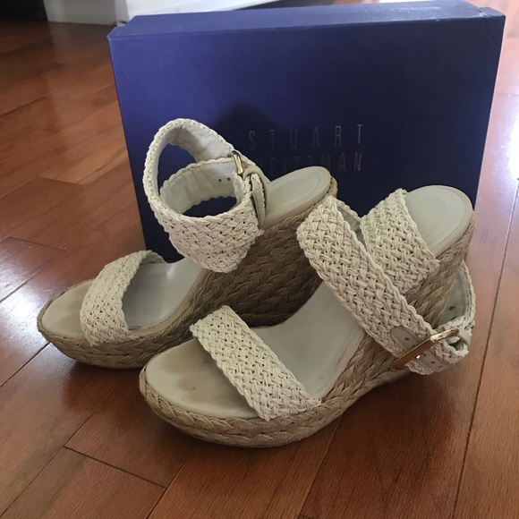 Summer close out: Stuart Weitzman Ivory Crochet platform wedges - 6 - Picture 2 of 7